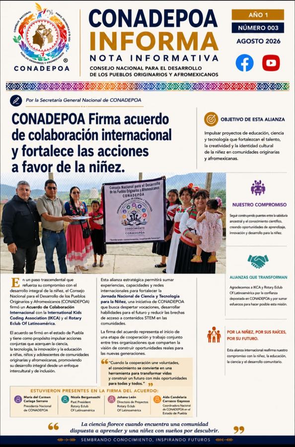 CONADEPOA firma acuerdo de colaboración internacional a favor de la niñez